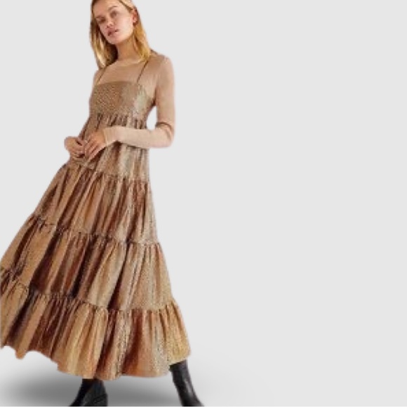 Scotch And Soda Metallic Seersucker Maxi Dress - Picture 3 of 17